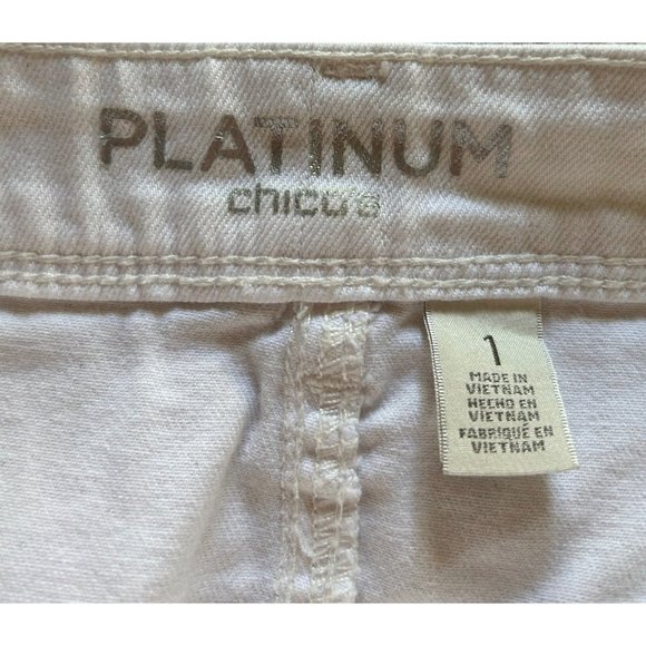 Chico's Platinum Khaki Beige Jeans Ankle Size 1 (women's 8) - Picture 5 of 8
